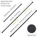 2 Pcs Tension Rod, OEH Tension Curtain Rod, No Drilling Rustproof Tension Rods for Windows 22 to 35 inch, Small Tension Rod, Adjustable Tension Rods for Closet, Windows, Kitchen, Black (22-35 inch)