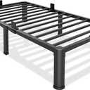 Bilily 18 Inch Twin Bed Frame Metal Platform with Round Corner Legs,3500 LBS Heavy Duty Steel Slats Support,Headboard Compatible,No Box Spring Needed,Easy Assembly,Mattress Retainer,Underbed Storage