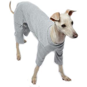 Basic Soft Dog Pajamas for Small Dog Onesie Doggie Jammies Dog Shirt Stretchable Dog Jumpsuit Bodysuit pjs (Large, Basic Gray)