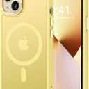 Thomo Strong Magnetic for iPhone 13 Case & iPhone 14 Case [Compatible with Magsafe] Translucent Matte Slim Shockproof Women Girl Anti-Fingerprint Protective Case for iPhone 14/13 6.1", Yellow