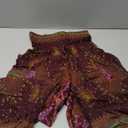 LOFBAZ Harem Pants for Women Yoga Boho Hippie Clothing Bohemian Palazzo Beach Maternity Pajama Gypsy Indian Travel Clothes Floral 1 Maroon M