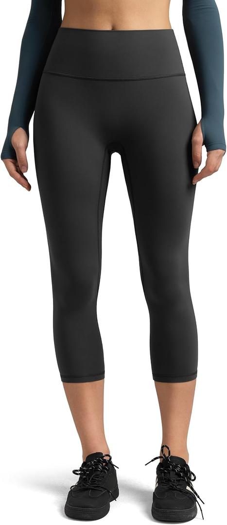Colorfulkoala Dreamlux No Front Seam Leggings for Women High Waisted Capris 21" Inseam Yoga Pants (XX-Large, Dark Carbon)