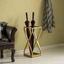 Vintiquewise Decorative Gold Square X Design Umbrella Holder Stand for Indoor and Outdoor