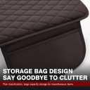 1 PC Car Center Console Cover, Leather Car Armrest Cushion Cover with Side Storage Pockets, Middle Car Interior Accessories, Universal for Trucks, Cars, SUVs (Brown)