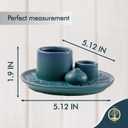 2 x 4-in-1 Palo Santo Holder, Sage & Incense Stick Burner  Ceramic White Ash Catcher Tray for Meditation, Yoga, Smudging & Spiritual Cleansing  Incense Holder for Sticks & Sage (Blue)