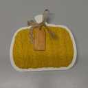 Holiday Home 6.7 in Wood Table Décor Pumpkin Sweater Yellow