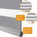 Persilux Window Zebra Blinds, Roller Blinds Cordless (52" W x 72" H, Grey) Light Filtering Sheer Window Treatments, Light Control for Day and Night, Easy to Install