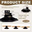 24 Pack Adjustable Deck Support Pedestal Kit 1-3/16" to 2-3/8"