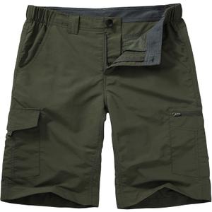 Hiking Shorts for Men Cargo Casual Quick Dry Lightweight Stretch Waist Outdoor Fishing Travel Shorts (40, 6128 Army Green)