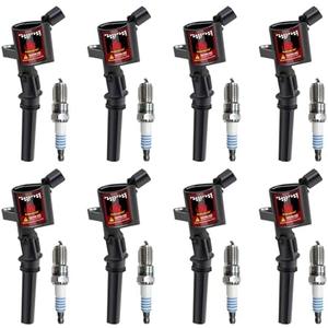 Pindex 8 Pack DG508+SP479 Ignition Coils and  7 Spark Plugs Coil Pack Kits Compatible with Ford 98-03 F150 99-04 F250 F350 03-05 E150 E250 E350 98-99 Lincoln 5.4L V8 FD503 DG508