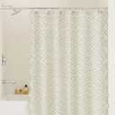 Mindsoft Toile Shower Curtain 72" x 72" Cotton Linen Print Curved Edge Curtain with 12 Metal Hooks Waterproof Bath Decor for 18th Century Style Bath Accessories (Green and White,Begonia)