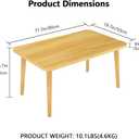 Square Coffee Table Low Table with 4 Solid Wood Sturdy Legs,Floor Table Desk for Sitting on The Floor,19.7"D x 31.5"W x 16"H Inches,Living Room/Toy room Furniture,Rental house Furniture(Natural)