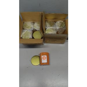 Sprayed Glass With Label With Gold Metal Lid 3.0 Oz Pack Of 8 Orange