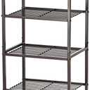 4 Tier Printer Stand, Spacious Floor Mount, Metal, Industrial, Printer Table Holder with Storage Shelf for Home Office Fax Machine Scanner (Bronze)