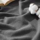 Bedsure GentleSoft 100% Cotton Large Throw Blanket for Couch 50x70 inches - Breathable and Lightweight, Soft Cozy Herringbone Woven Cotton Throw for Summer, Dark Grey Office Chair Blanket