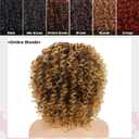 XIUFAXIRUSI XIUFAXIRUSI Blonde Short Curly Wigs for Black Women Ombre Blonde Afro Kinky Curly Bob Wigs with Side Part Synthetic Fibre Full Hair Afro Wigs for Black Women