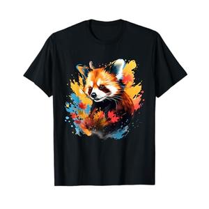 Red Panda Colorful Artwork Splash Wildlife Animal Lovers T-Shirt