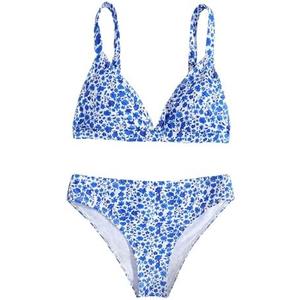 SOLY HUX Girl's Floral Print Bikini Set V Neck Spaghetti Strap Bathing Suit Two Piece Swimsuit, 10Y