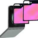 2 Pack Outer Anti-Blue Privacy Tempered Glass For Samsung Galaxy Z Flip 5 / Z Flip 6 Anti-Spy Screen Protector Film Electroplated Gradient Colorful