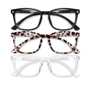 Gaoye Stylish Blue Light Glasses for Woman - Computer Glasses 99% Blue Light Blocking - Lightweight TR90 Frames - 3 pack