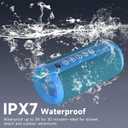 Ortizan Portable Bluetooth Speakers, IPX7 Waterproof Wireless Speaker with 24W Loud Stereo Sound, Outdoor Speaker with Bluetooth 5.3, Deep Bass, RGB Lights, Dual Pairing, 30H Playtime for Home
