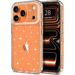 Hython for iPhone 17 Pro Case Glitter, Clear Glitter Sparkly Shiny Bling Sparkle Cute Cover, Anti-Scratch Soft TPU Thin Slim Fit Shockproof Protective Phone Cases for Women Girls, Clear Glitter