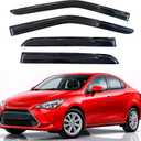 KPY Rain Guards Fit for 2014-2019 Toyota Yaris Sedan, Out-Channel Window Visors Vent Wind Deflectors 4PC, Car Accessories for 14-19 Yaris Sedan (Excludes Hatchback)
