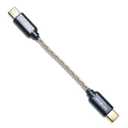 USB C Type C to Type C Headphone Amplifier Cable 6N Single Crystal Silver for FiiO BTR5 Q1 Q3 Q3s Qudelix 5K xDuoo Link2 XD-05PLUS E1DA 9038G3 9038S 9038D Lotoo PAW S2