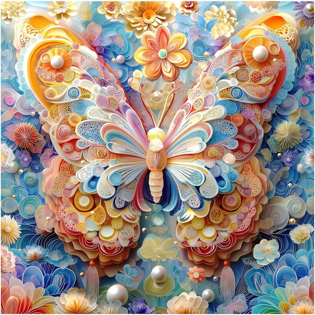 ALL4JIG Butterfly Fun Jigsaw Puzzles for Adults and Kids, 500 Pieces, 19.7" x 19.7", Christmas Secret Santa Gift, White Elephant Gifts, Number Partitioned for Easy Solving