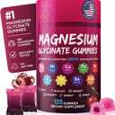 Magnesium Glycinate Gummies 600mg High Absorption Pure Magnesium Glycinate Complex for Women & Men Support Sleep, Stress & Muscle, Sugar Free, Vegan & Non-GMO Cherry, 120 Count
