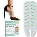 Arch Support Inserts Flat Feet - Welnove 8-Pair Gel Arch Support Insoles for Plantar Fasciitis, Foot Pain Fatigue Relief - Soft Heel Pads Adhesive Fit Most Shoes, Men Women, 0.47" Height
