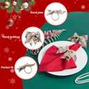 2 x APTWOW Christmas Bow Napkin Rings Set of 12 - Snowman Brown Webbing Napkin Holders, Xmas Holiday Napkin Rings for Birthday Party, Anniversary Dinner, and Wedding Table Decorations