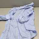 Womens Button Down Shirt Dresses with Pockets Striped Cotton Shirts Collared Long Sleeve High Low Blouse Tops Size Small