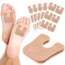 Boao 30 Pcs Callus Pads 1/4" Thick U Shaped Metatarsal Corn Pads Felt Callus Cushions Adhesive Corn Protectors for Men Women Feet Toes Pain Relief Blister Prevention
