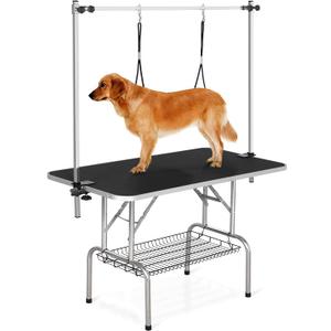 36" Professional Dog Pet Grooming Table Adjustable Heavy Duty Portable w/Arm & Noose & Mesh Tray (Black)