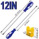 smseace 2-Pack 12-Inch Slotted & Phillips Screwdriver Set, Long Flat Blade & Cross-Head Design, Magnetic Extended Screwdriver With Rubber Handle