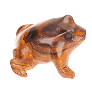 Rustic Carved Bullfrog 4 x 3 Handcrafted Desert Ironwood Decorative Table Top Figurine Sculpture Statue, Natural Cherry Brown