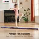 ZELUS 8' Folding Gymnastics Balance Beam, Floor Balance Beam w/Carry Handles Anti-Slip Base for Kids, Beginners & Professional Gymnasts