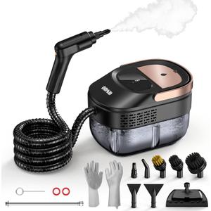 ODSD Steam Cleaner for Home & Car, 3-Level Adjustable Steamer for Cleaning, 15s Heat-Up & 1.6L Large Tank, Handheld Steam Cleaner for Car Detailing, Home, Tile, Grout, Furniture with 15pcs Accessories (Black)