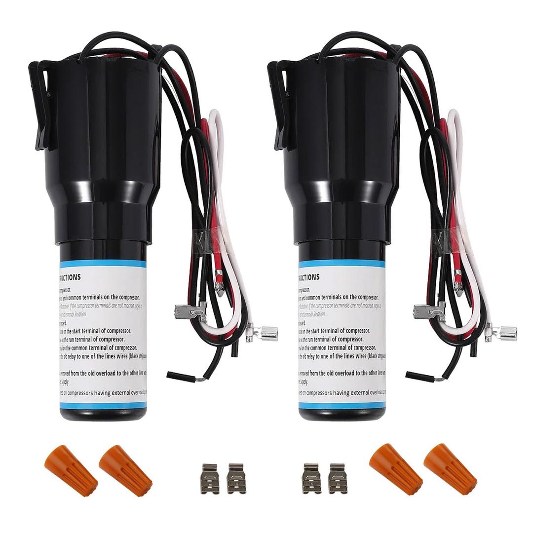 RCO410 3in1 Hard Start Capacitor by Seentech - Compatible with Refrigerators & Freezers 1/4-1/3 H.P. 115VAC  Repalces Model: TJ90RCO410, AP4503017, 600-410, ERP410, HS410, RC0410, RCO-410 (Pack of 2)