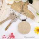 Framendino, Sublimation Blanks Keychain Linen Key Chains Transfer Rings for DIY Craft Making