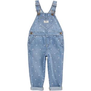 Oshkosh B'Gosh Girls World's Best Overalls, Blue Heart, 6M