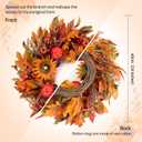 Large 24” Fall Harvest Wreaths for Front Door & Thanksgiving Wreath Decor