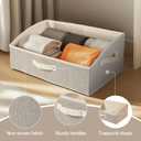 DAYARD Fabric Bins [1-Pack], Trapezoid Storage Bins with Handles, Foldable Baskets Storage Boxes for Shelves, Closet, Bookshelf, Organizer Containers, 20 x 11 x 8 inch Beige