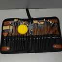 Nicpro 30pcs Paint Brush Set, Professional Paintbrushes with Paint Spatula & Self-Standing Case, Craft Paint Brushes for Acrylic Painting, Oil, Watercolor, Gouache, Art Supplies for Artists Beginners