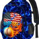 Baseball Backpack for Kids,School Bookbag Large Capacity Adjustable Bookbag Durable Lighting Multi Pockets School Bag Daypack Travel (Baseball)