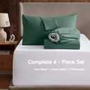 Nestl California King Bed Sheet Set - Dark Green - Instantly Soft Microfiber, No Break-in Wash - 4-Piece Deep Pocket Sheets & Pillowcases, Stays Put All Night