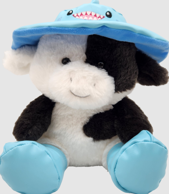 Holiday Home Spring Raindrop Cow with Hat Plush - Blue