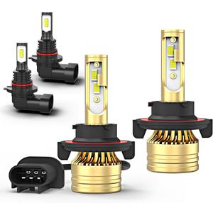 Fit For Ford F150 F250 F350 2004-2014,9008 H13 High&Low Beam+9145 Fog Light Bulbs,6000K White,500% Brightness,9008 9145 Light Bulbs,Plug and Play,Pack of 4