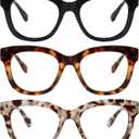 Reading Glasses for Women Men Square Oval Readers with Spring Hinge Anti UV Glare